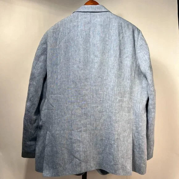 JOSEPH ABBOUD Light Blue 100% Linen 2 Piece Suit Men's 48R - Picture 5 of 16